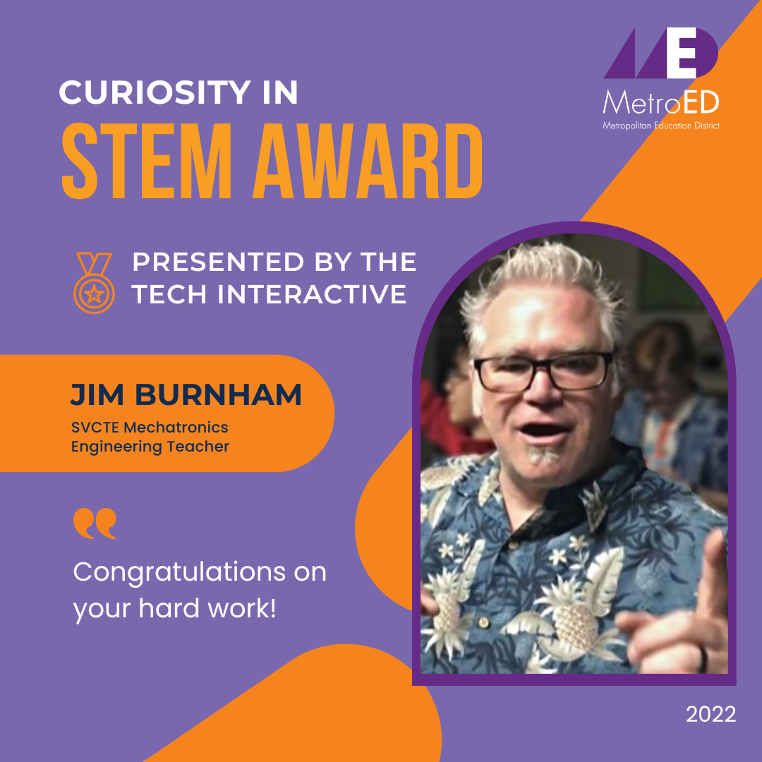 Jim Burnham receives Curiosity in STEM Awardr